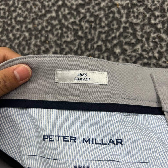 Peter Millar eb66 Pants Men 34x32 Gray Chino Classic Fit Outdoor Pocket - Picture 4 of 11